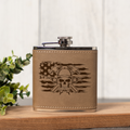 Engraved Construction Flask | Skull Carpenter Flask | Hammer & Drill Gift | Contractor Gift for Men | Woodworker Flask | Father's Day Gift
