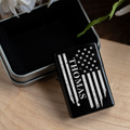 Engraved Lighter with Custom Name American Flag Design, Personalized Gift for Him, American Flag Gift for Veteran