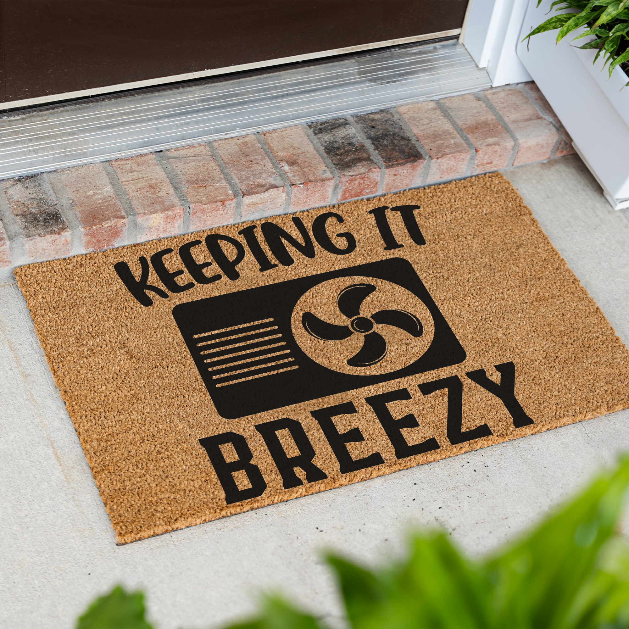Keeping It Breezy HVAC Coir Doormat