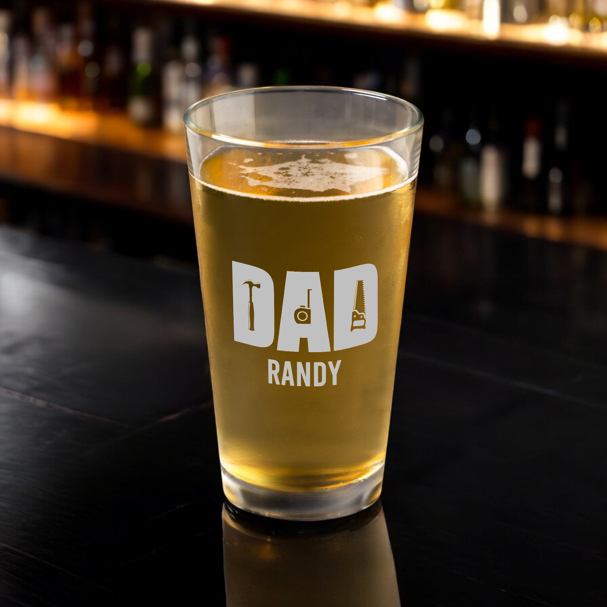Personalized 'Dad' Handyman 16oz Pint Glass