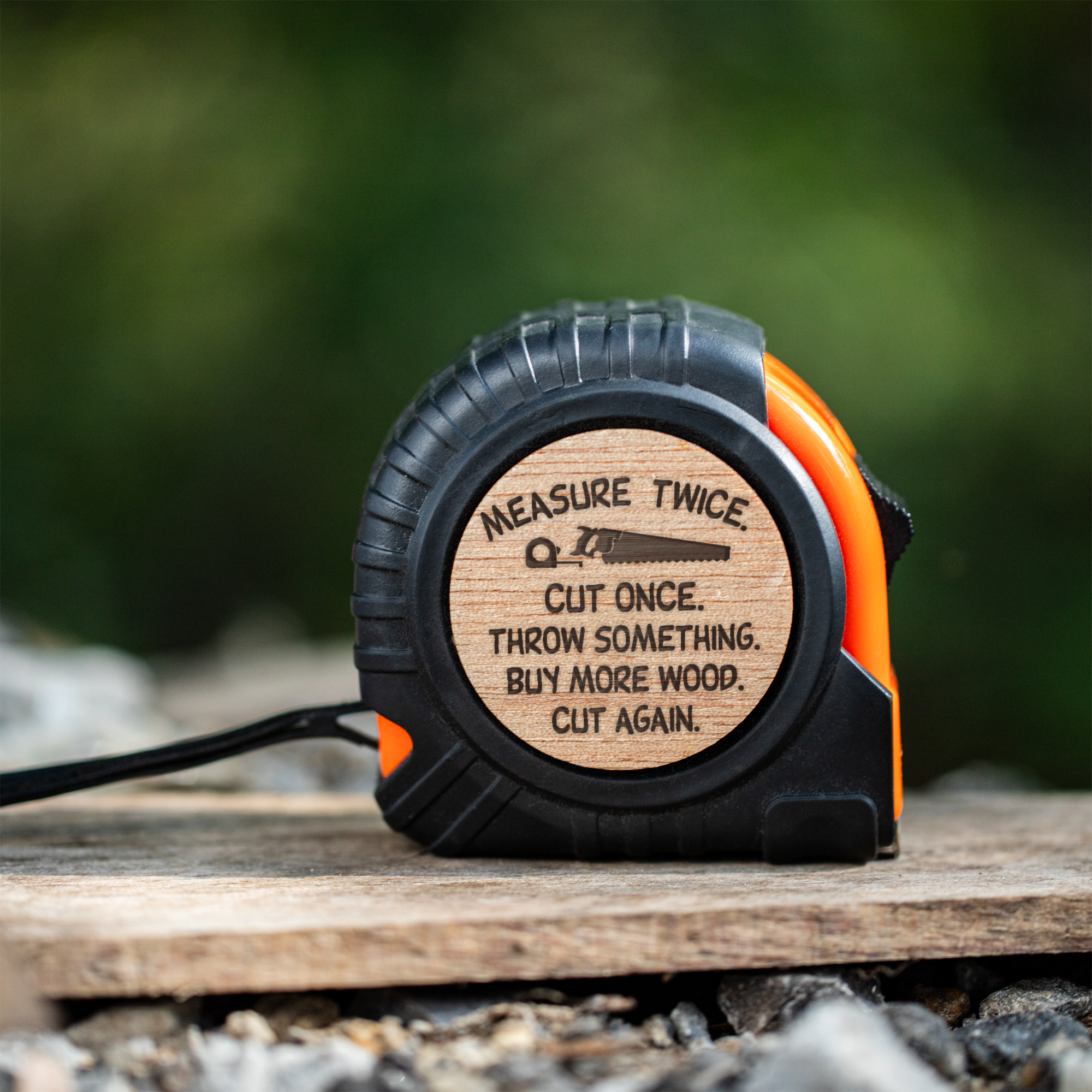 Funny Woodworking Tape Measure | Measure Twice Cut Once Gift | Carpenter Gift | Woodworker Gift | Funny Contractor Gift | Father's Day Gift
