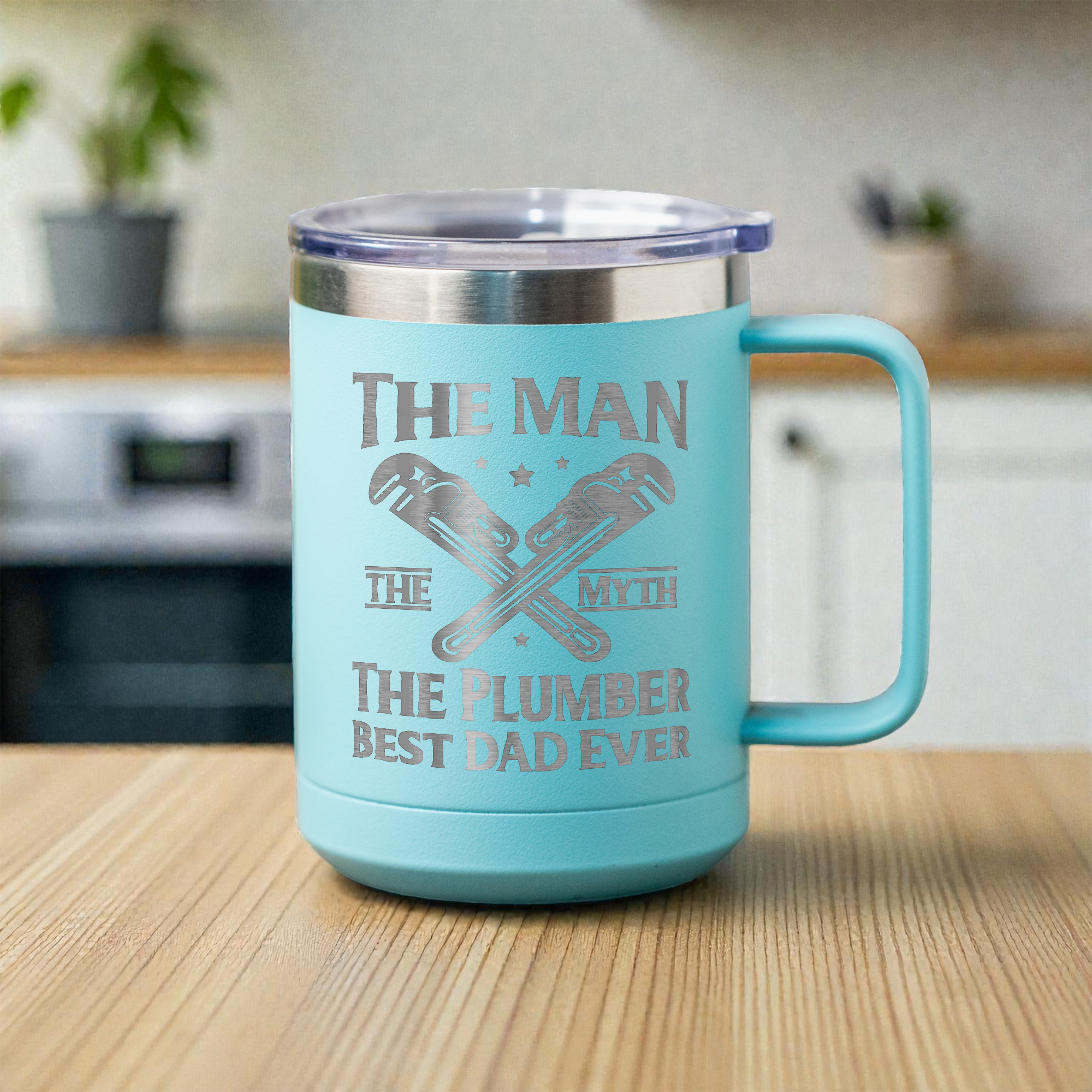15oz Stainless Steel Mug, The Man The Myth The Plumber, Best Dad Ever Gift