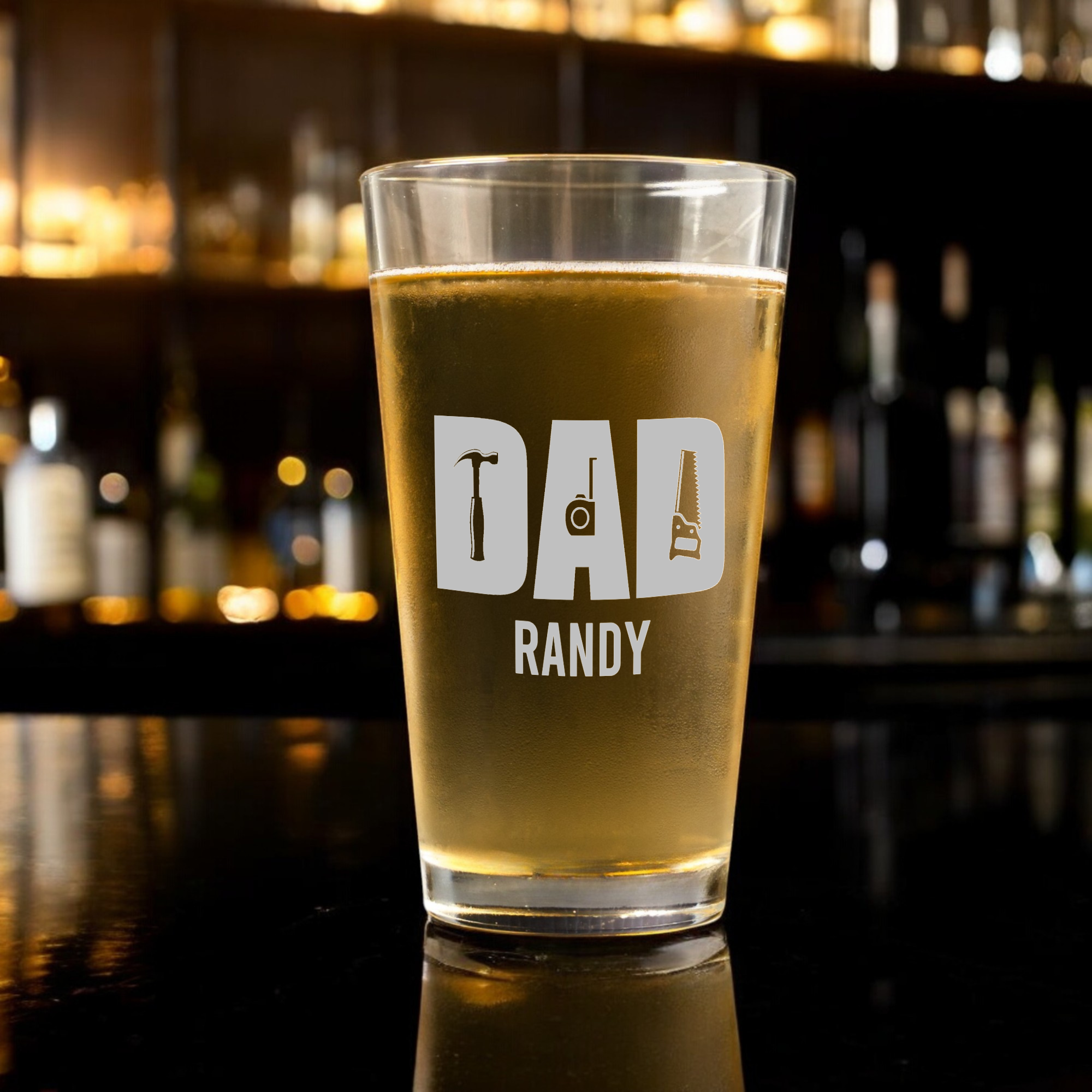 Personalized 'Dad' Handyman 16oz Pint Glass