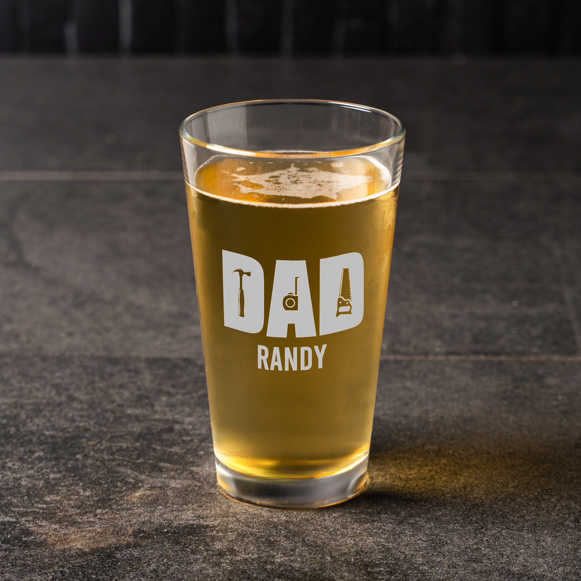 Personalized 'Dad' Handyman 16oz Pint Glass