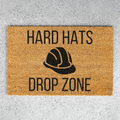 Hard Hats Drop Zone Doormat | Construction Worker Welcome Mat | Builder Front Door Mat | Contractor Housewarming Gift | Hard Hat Decor