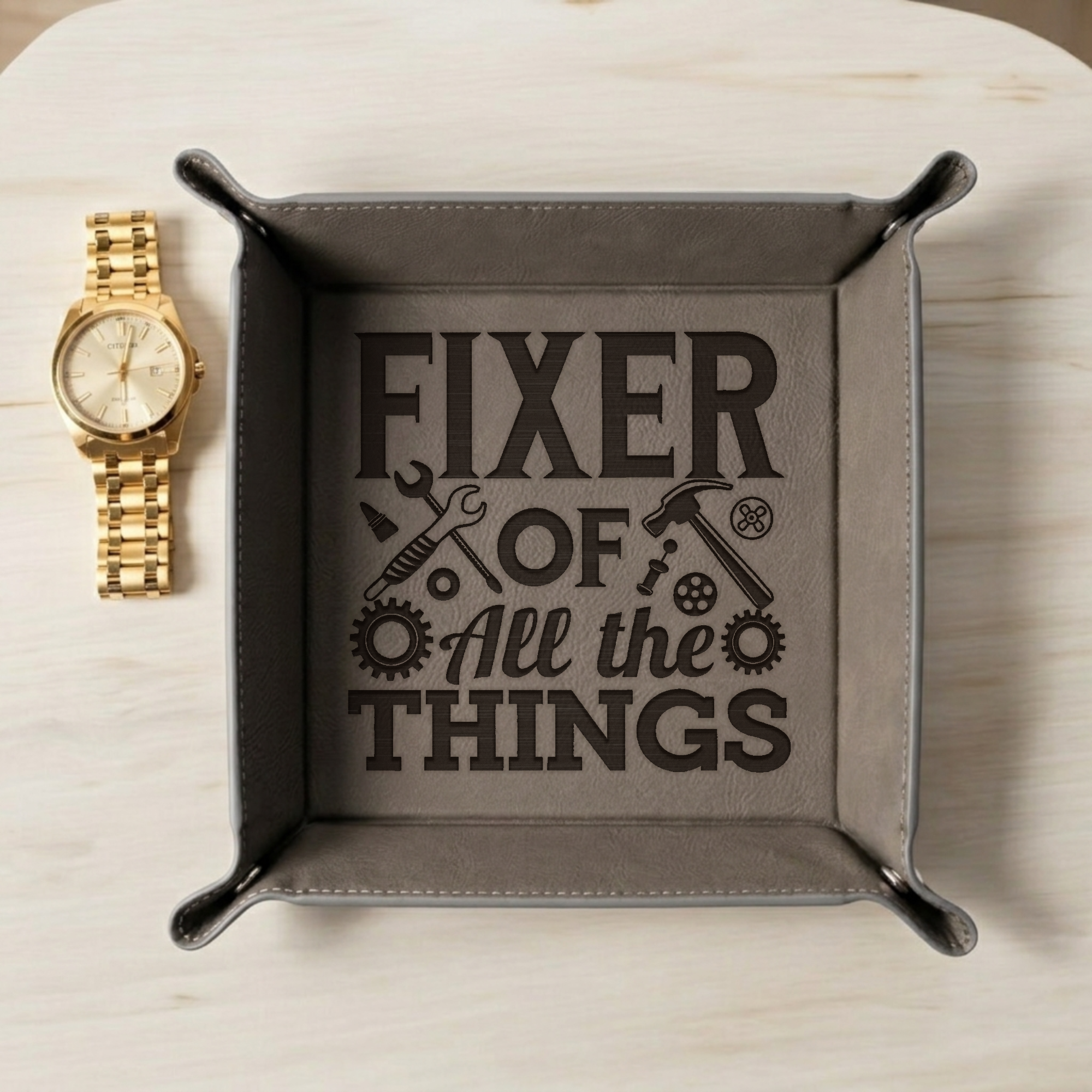 Vegan Leather Snap Up Tray - Fixer of All the Things