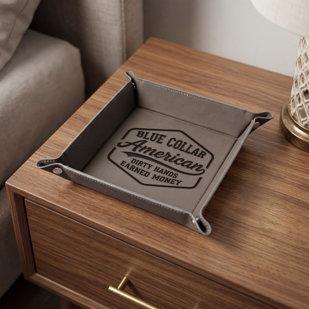 Vegan Leather Snap Up Tray - Blue Collar American