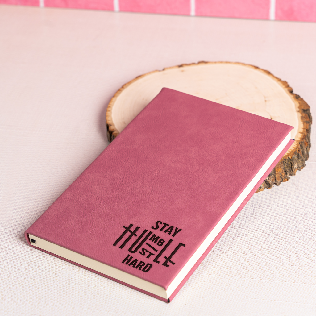 Stay Humble Hustle Hard Engraved Leather Journal