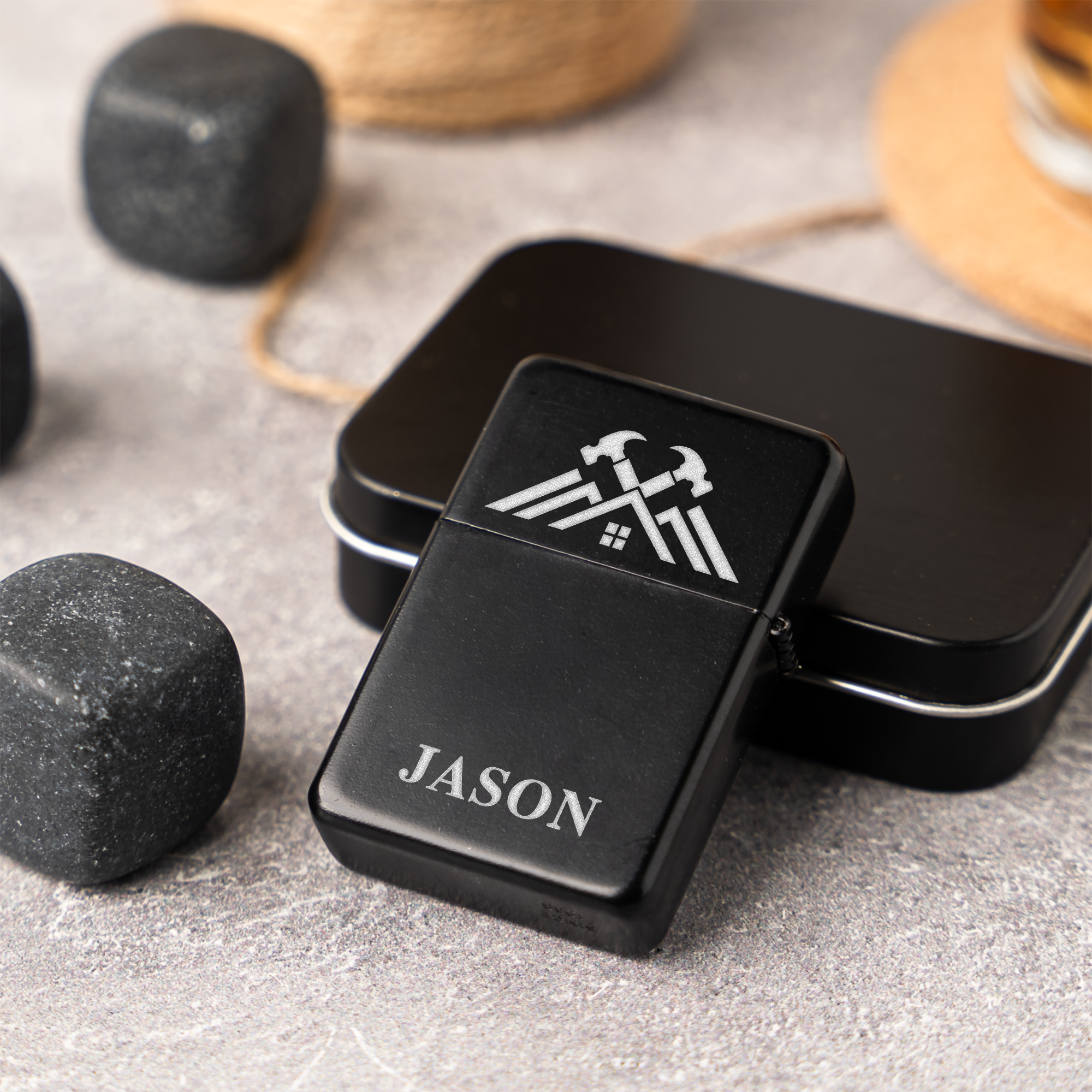 Engraved Custom Lighter for Men, Personalized Name Gift, Ideal for Fathers Day, Construction Gift Engraved Lighter for Men