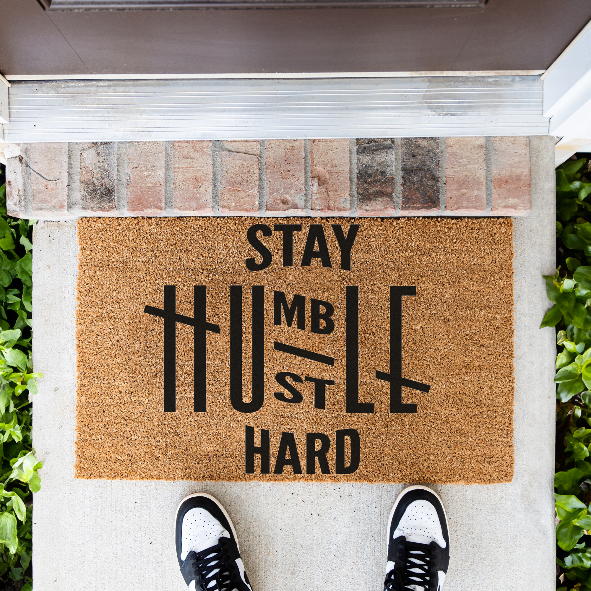 Stay Humble Hustle Hard Coir Doormat