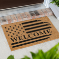 American Flag Welcome Doormat, Patriotic American Flag Decor Welcome Mat, Durable Coir Door Mat for Entryway, Welcome Doormat