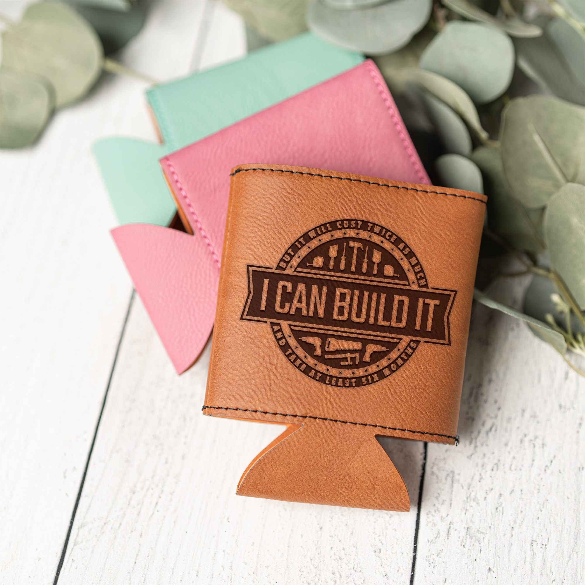 Leather Beverage Holder with Fun DIY Design