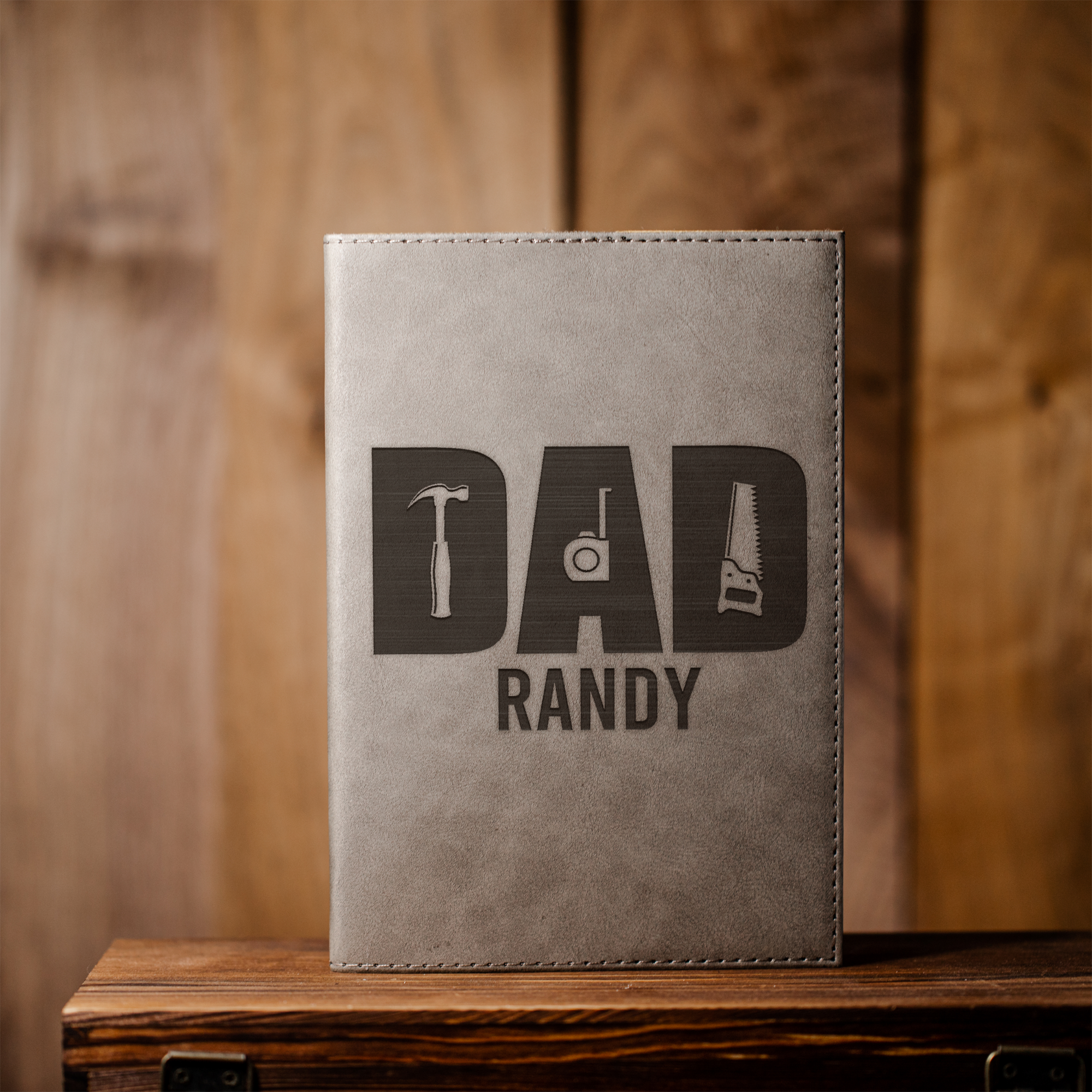 Personalized Leather Journal - Dad Handyman Design