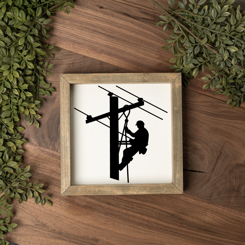 Lineman 1:1 Wooden Framed Decor