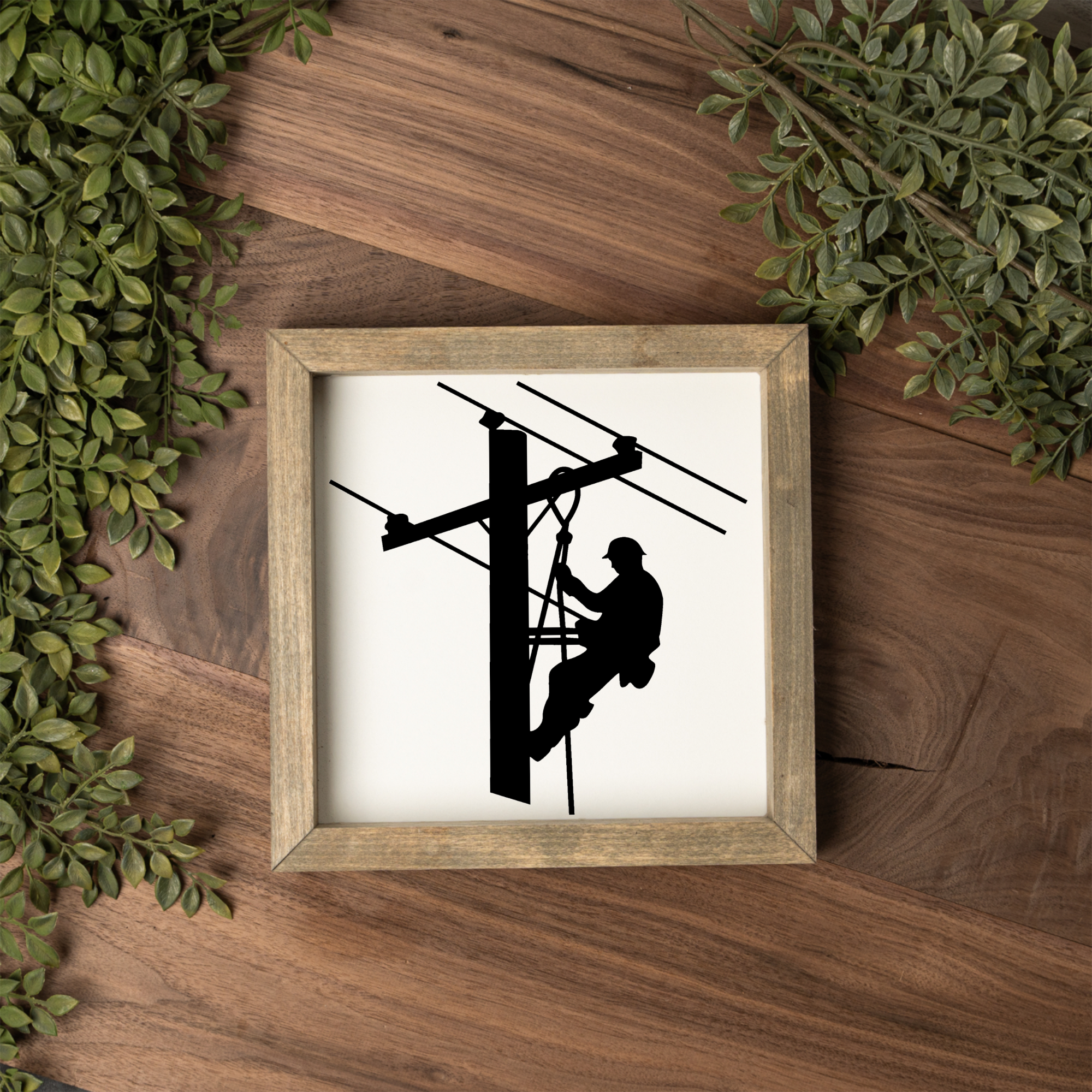 Lineman 1:1 Wooden Framed Decor