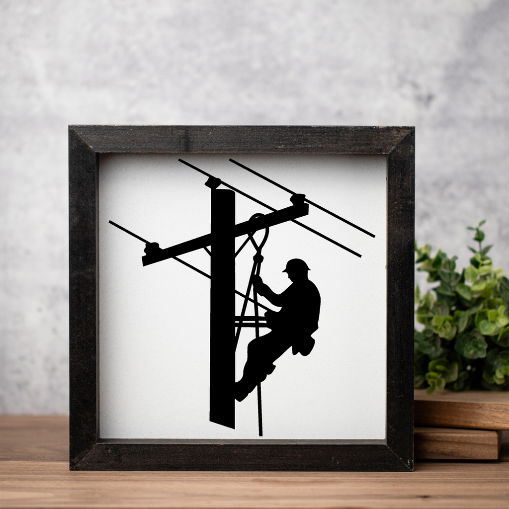 Lineman 1:1 Wooden Framed Decor