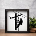 Lineman 1:1 Wooden Framed Decor