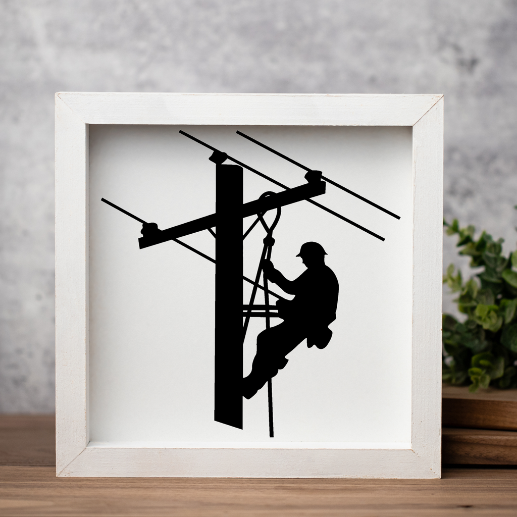 Lineman 1:1 Wooden Framed Decor