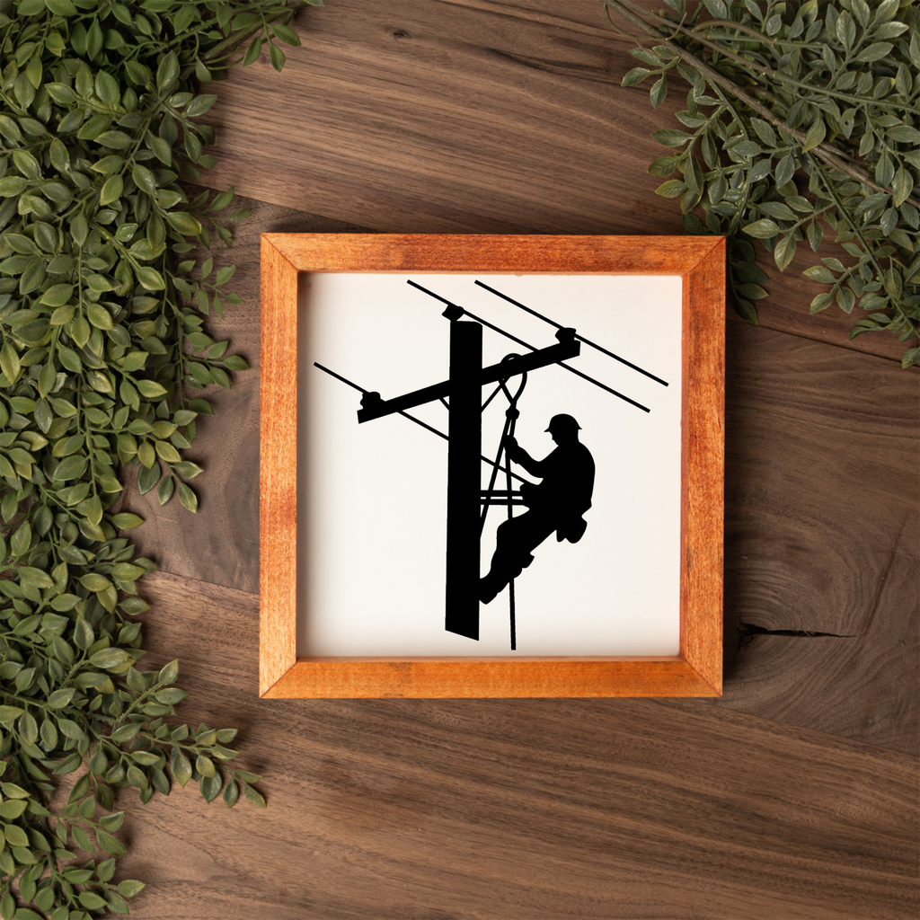 Lineman 1:1 Wooden Framed Decor