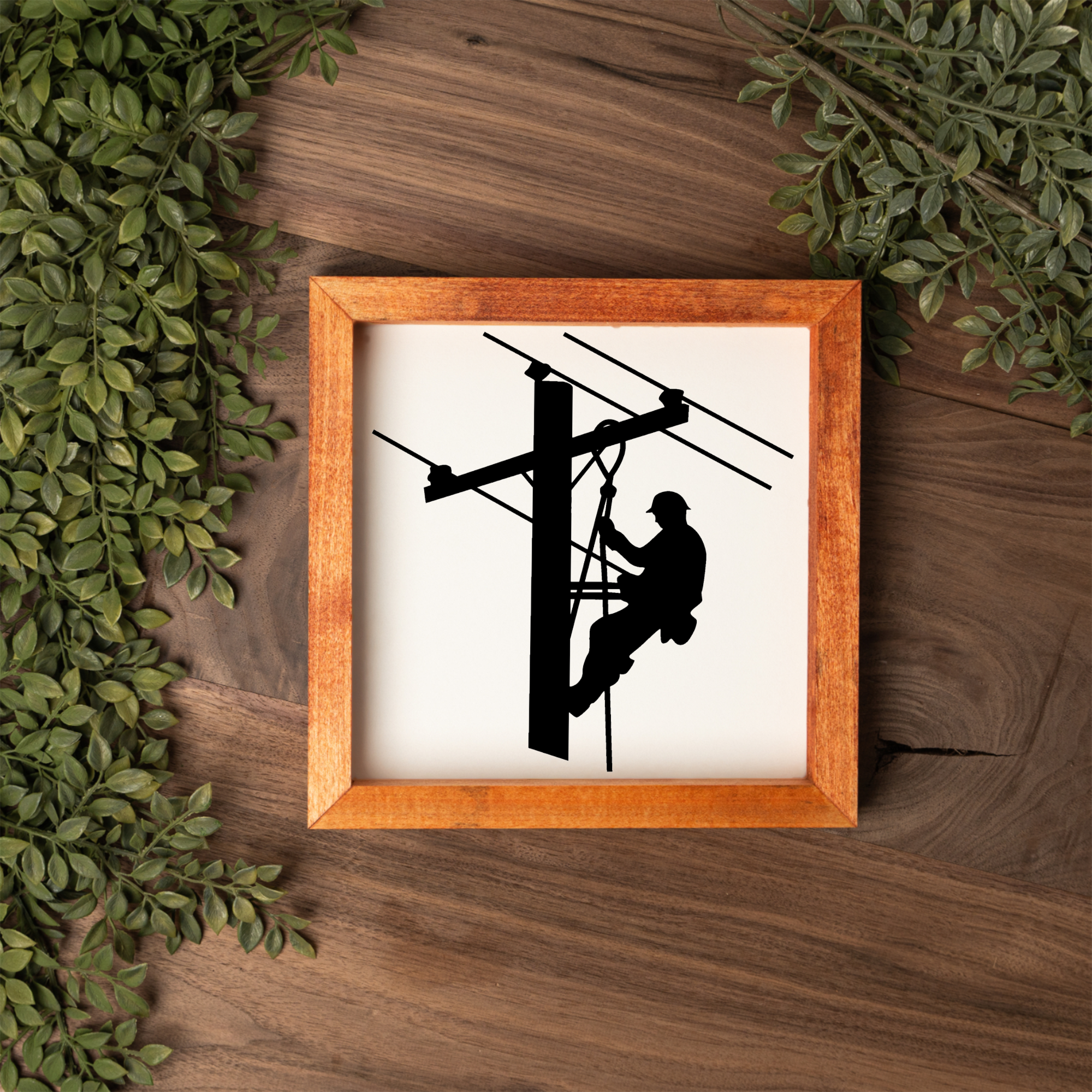 Lineman 1:1 Wooden Framed Decor
