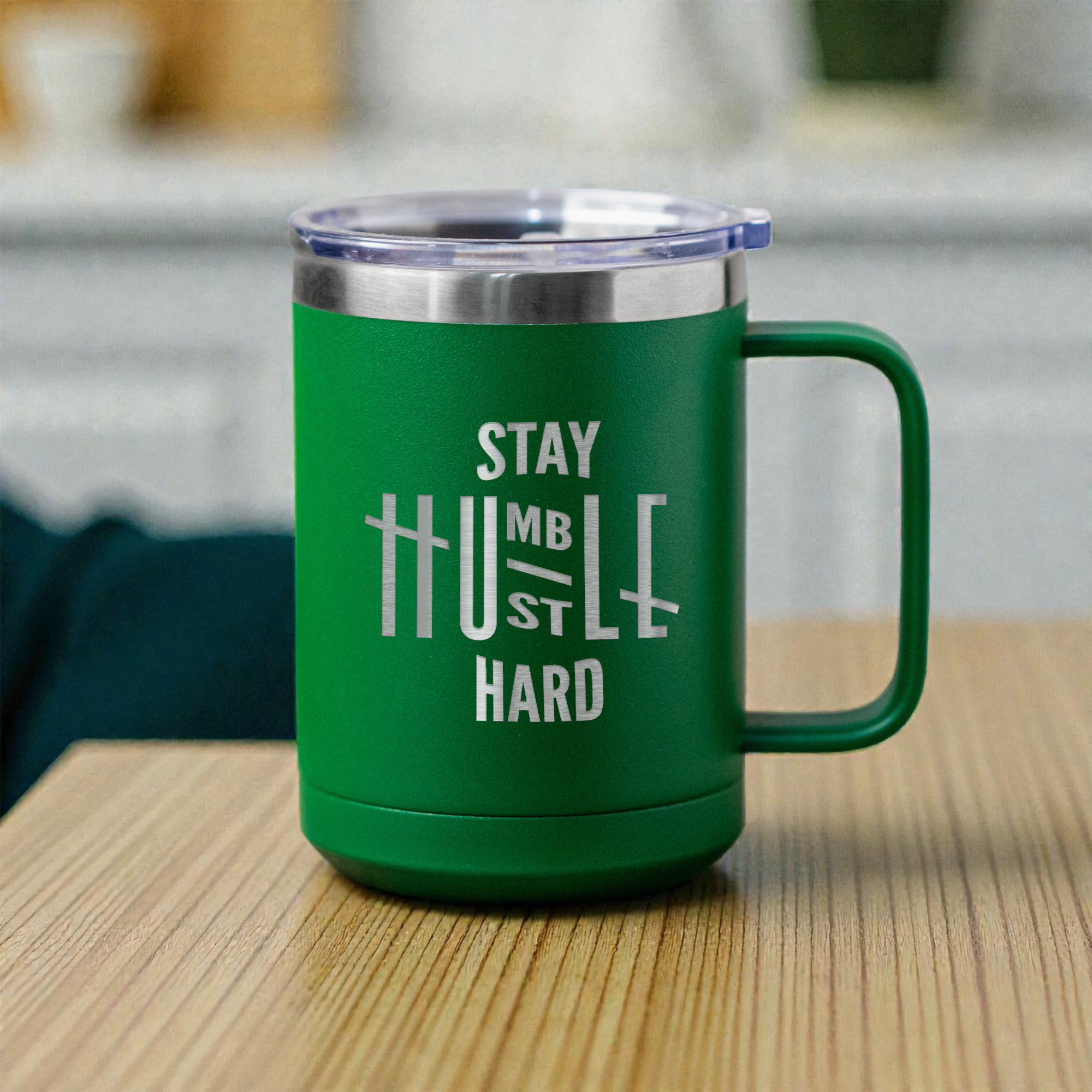 15oz Stainless Steel Mug - Stay Humble Hustle Hard