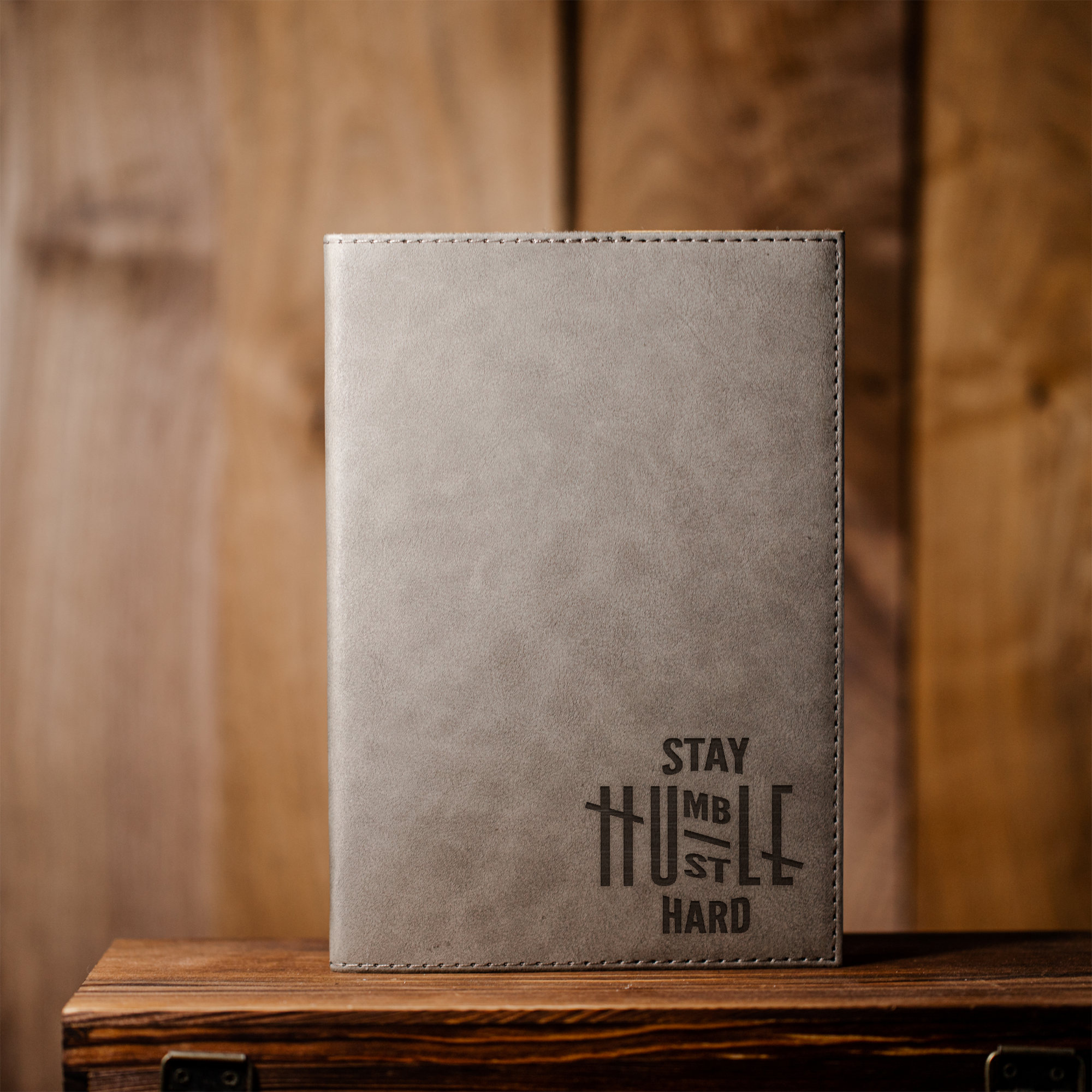 Stay Humble Hustle Hard Engraved Leather Journal