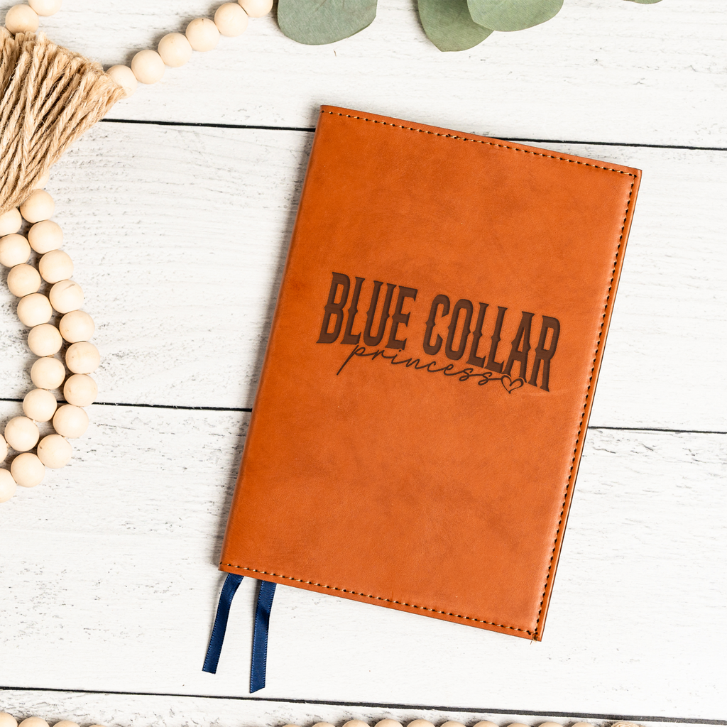 Blue Collar Princess Engraved Leather Journal