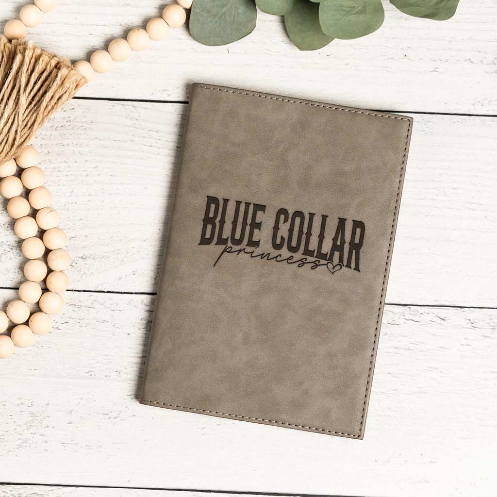 Blue Collar Princess Engraved Leather Journal