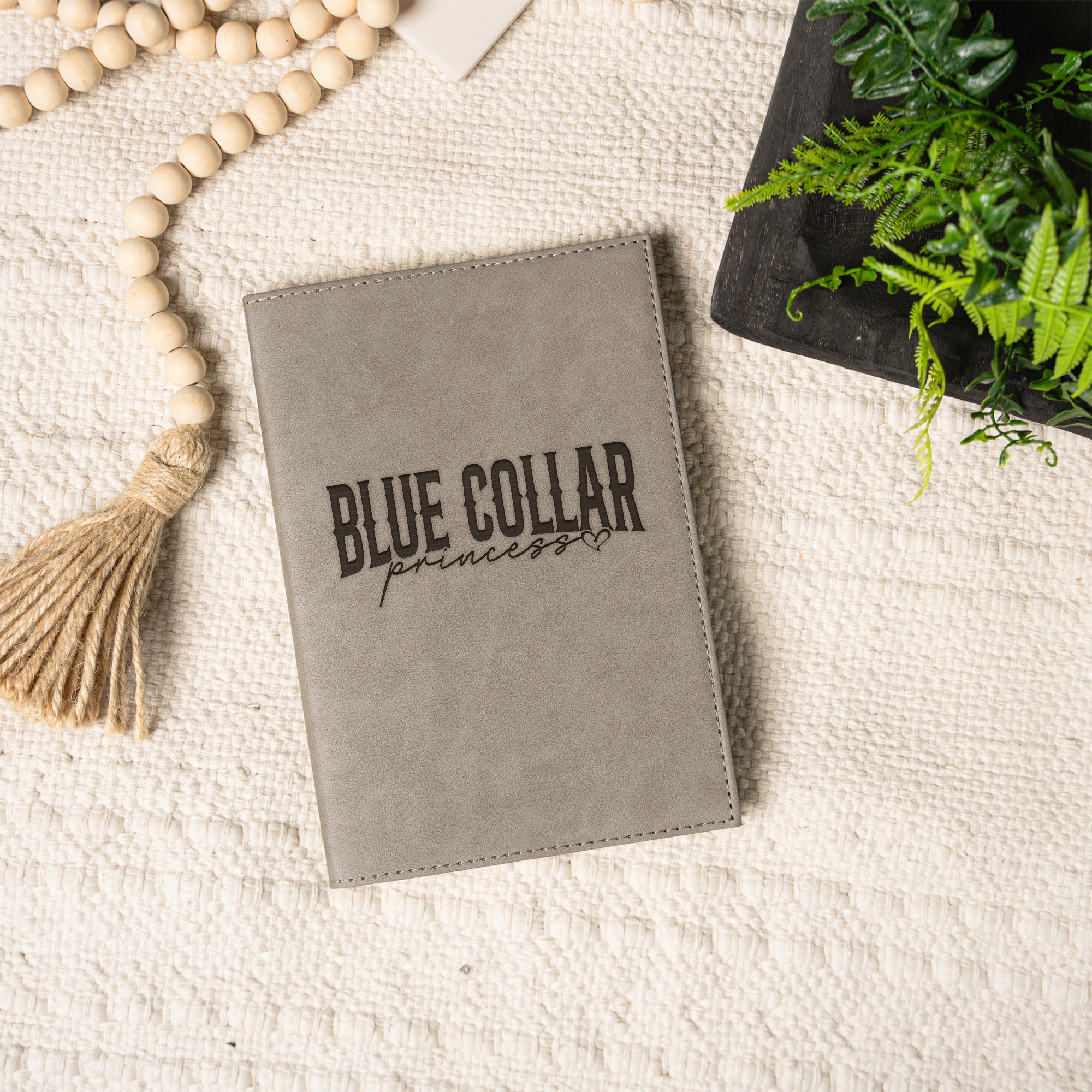 Blue Collar Princess Engraved Leather Journal