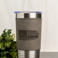 American Flag Design 20oz Leather Wrapped Tumbler