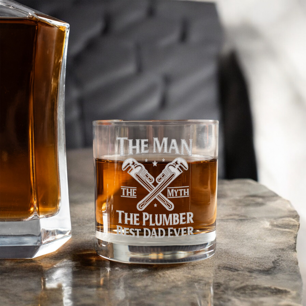 Plumber Design Best Dad Ever Whiskey Glass