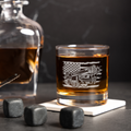 Construction American Flag Whiskey Glass