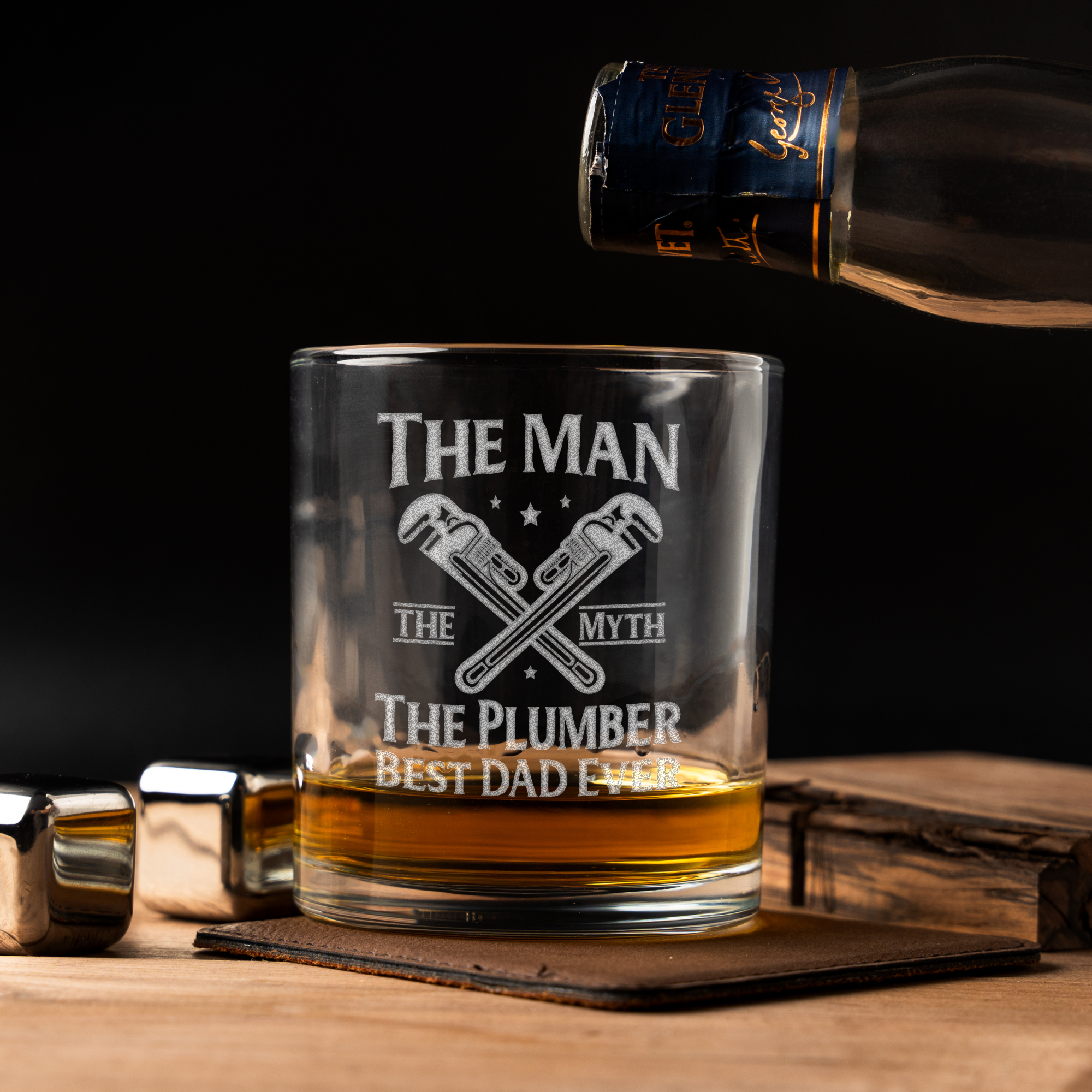 Plumber Design Best Dad Ever Whiskey Glass