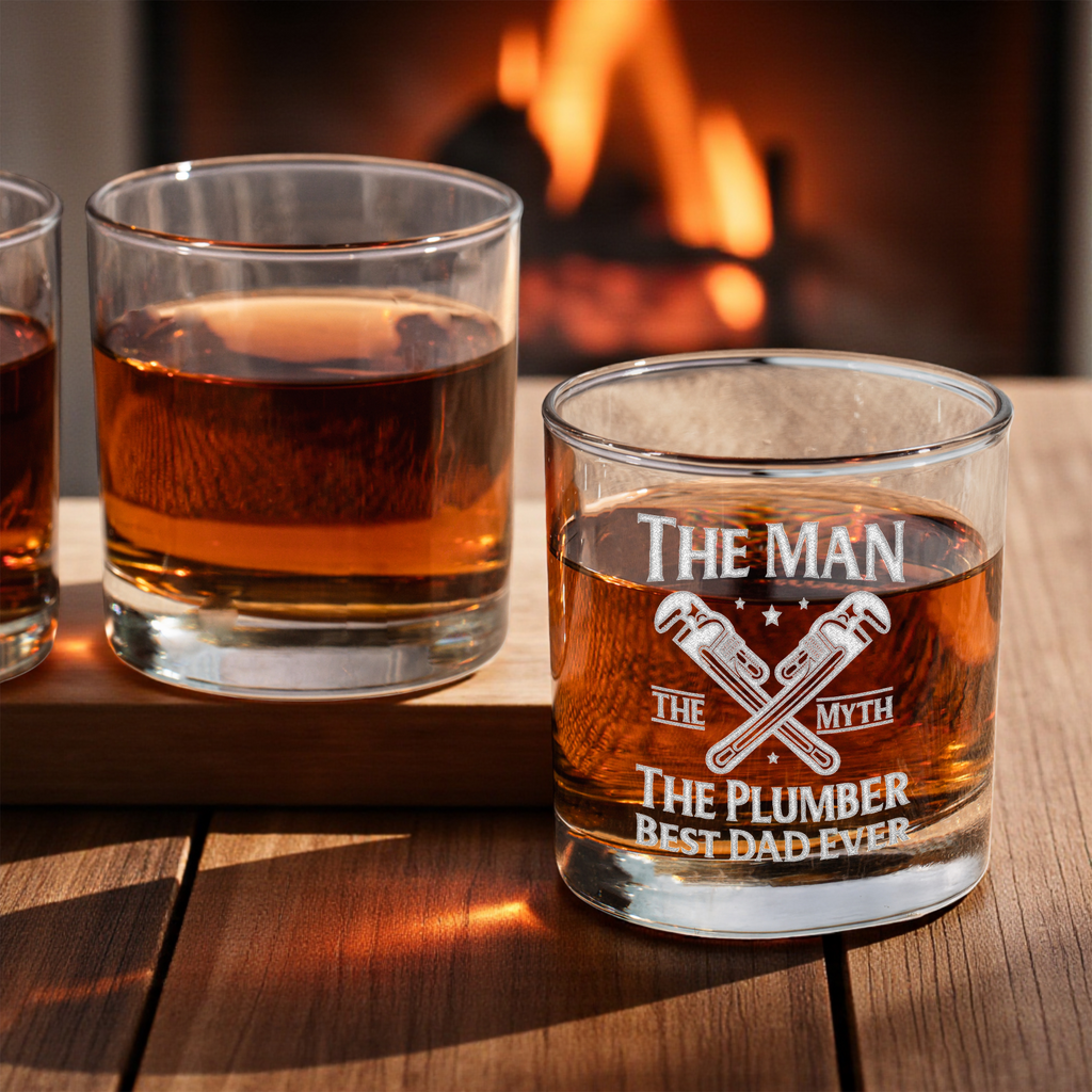 Plumber Design Best Dad Ever Whiskey Glass